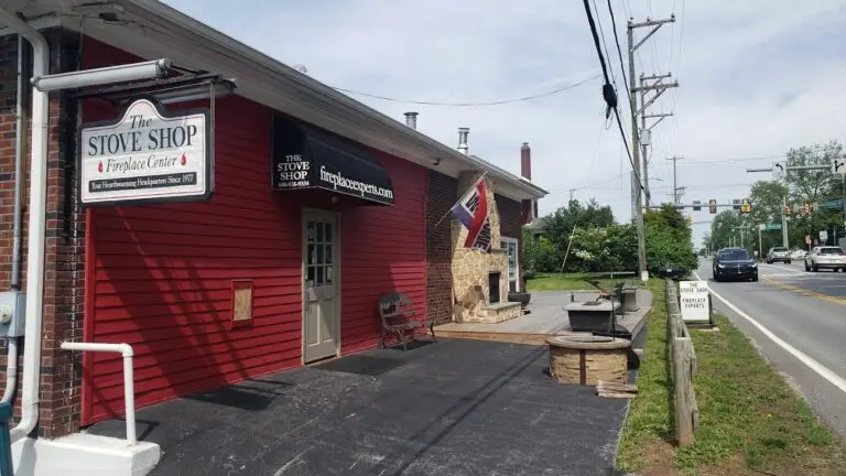 The Stove Shop Fireplace Experts Storefront in Phoenixville, Pennsylvania.