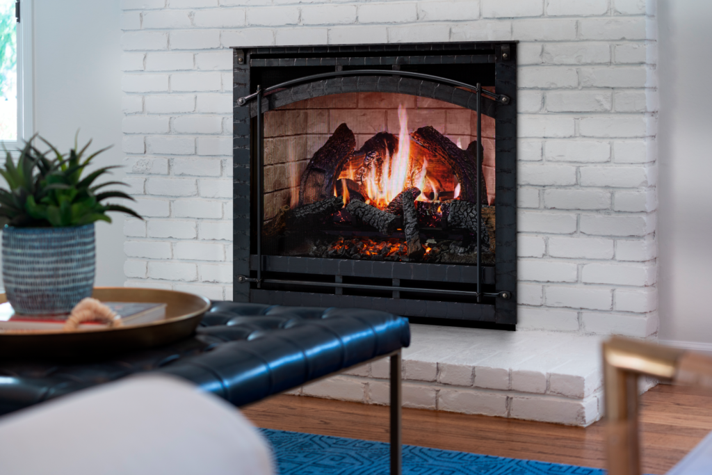 Electric Fireplace Insert Inception with the Chateau Forge front by SimpliFire