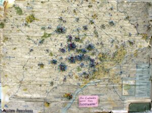 Map of The Stove Shop customers