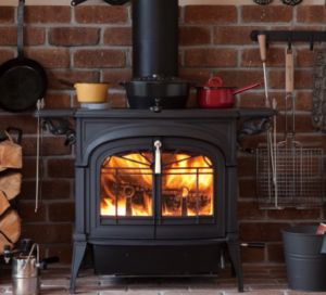 Encore Wood Stove Burning