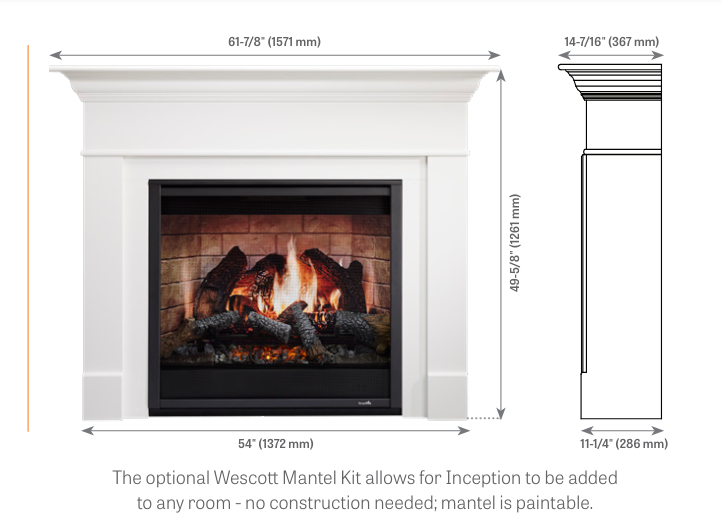 wescott mantel kit electric fireplace