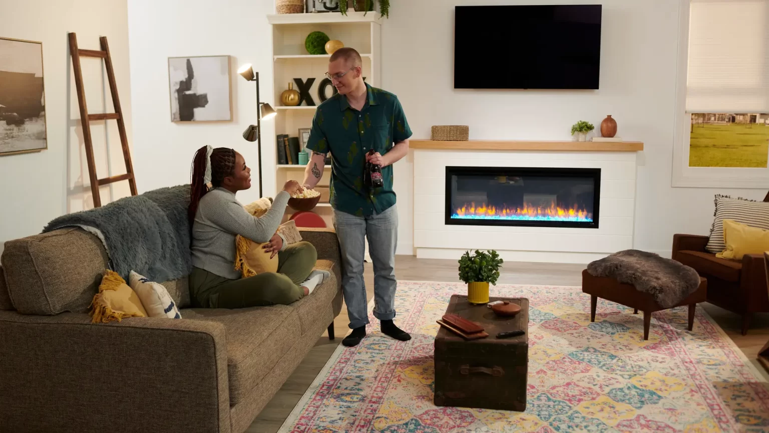 electric fireplace with tv