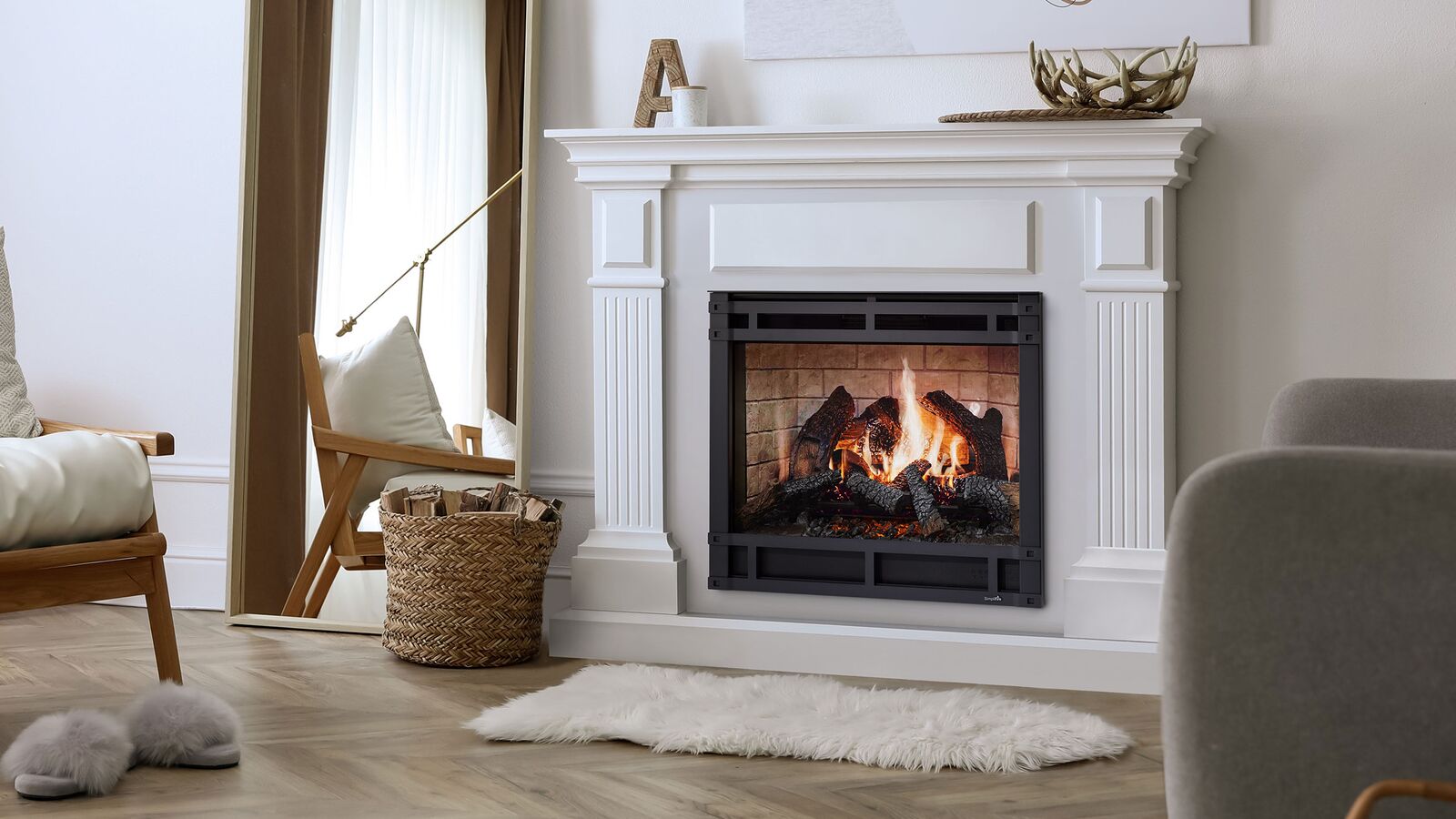 electric fireplace with mantel