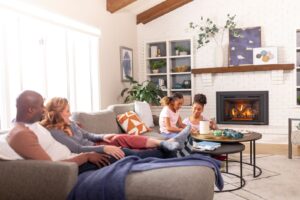family gas fireplace insert