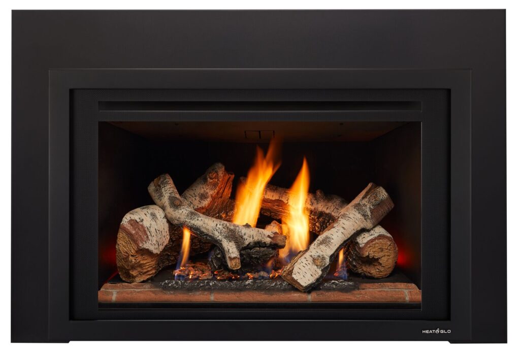 gas fireplace insert birch logs