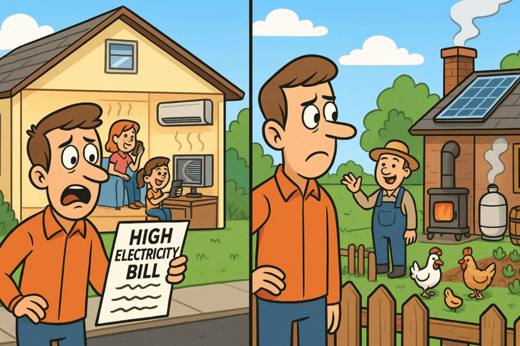 electricity bill rising cartoon