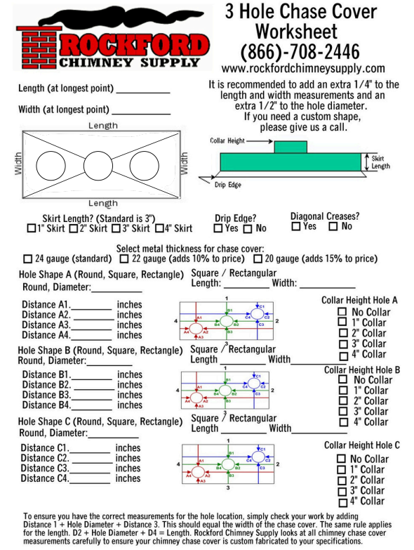 rockford chimney supply chase cover measurement form