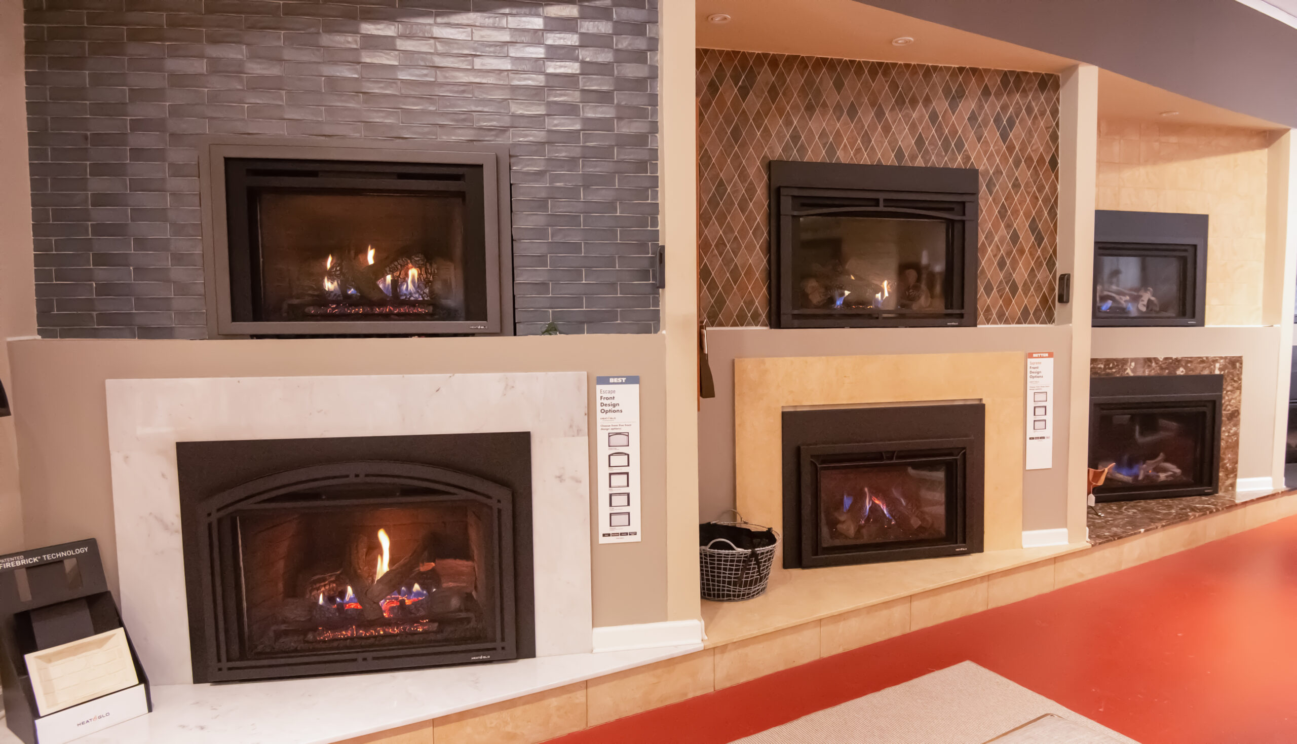 gas fireplace insert wall