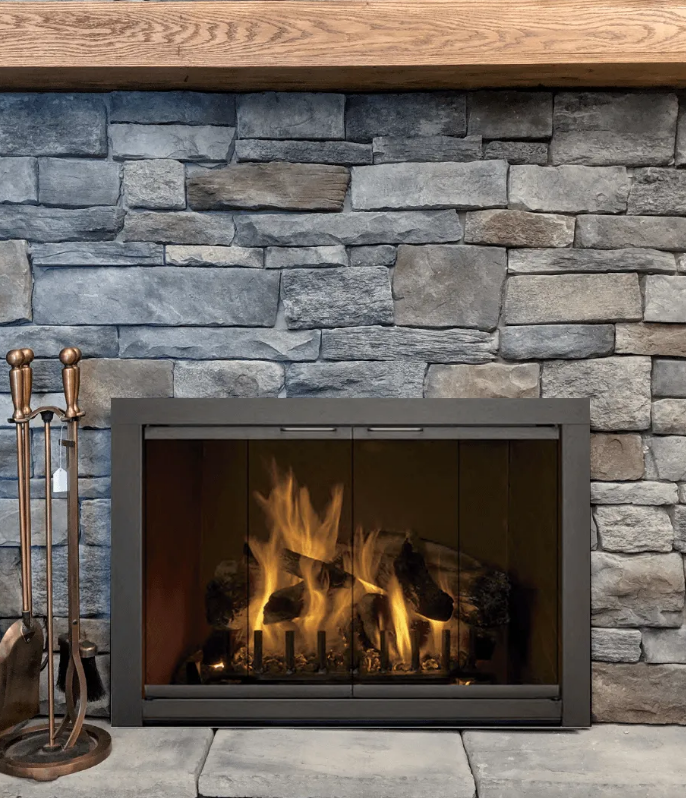 glass fireplace doors masonry