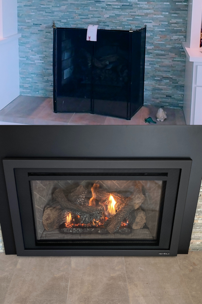 fireplace before after