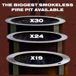 sizes of breeo fire pit compared 19 inch, 24 inch and 30 inch