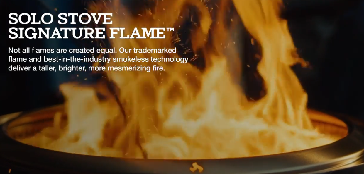 solo stove firepit up close flame burning