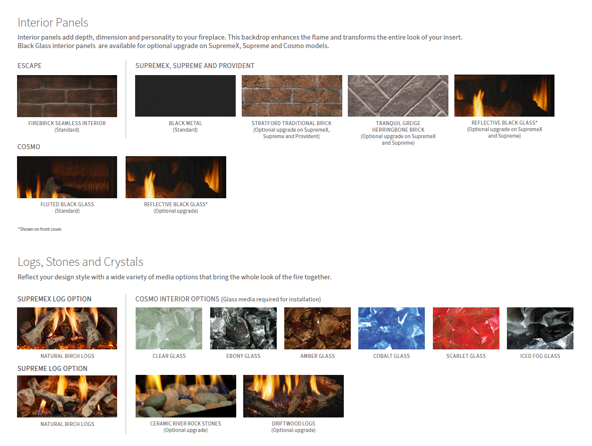 customization options for gas fireplace inserts from heat and glo
