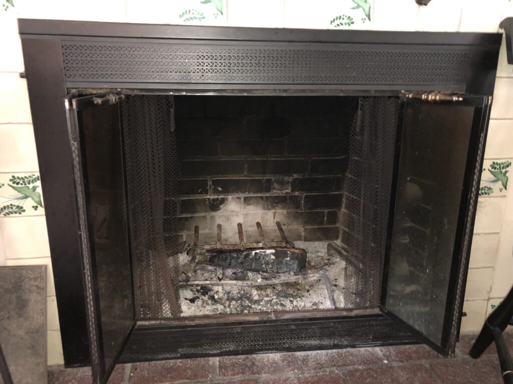 unused fireplace