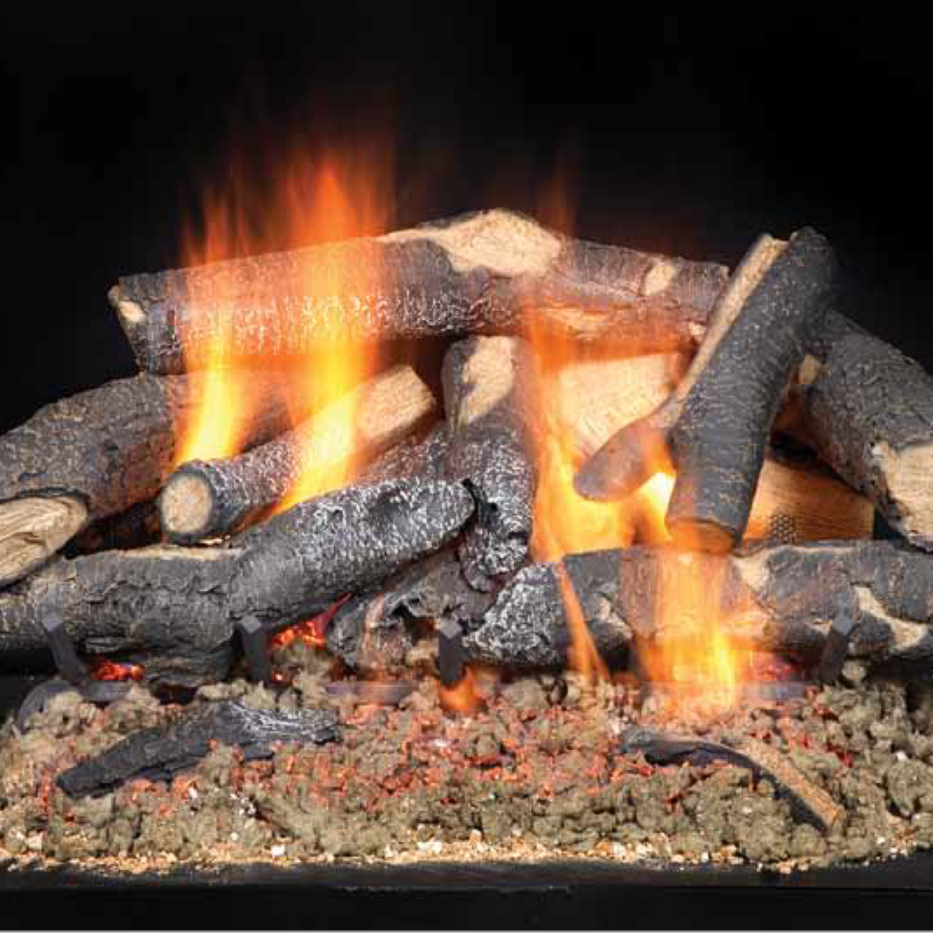 Heatilator 18-Inch Fireside Supreme Oak See-Through Gas Log Set gas logs