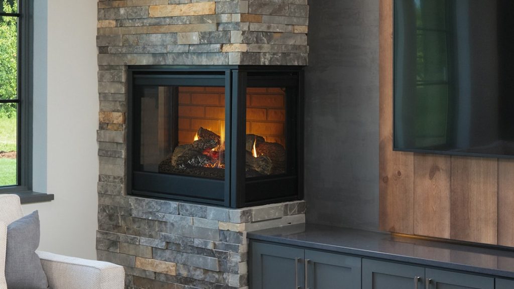 Hearth & Home Technologies Corner Fireplace gas multi-sided fireplace