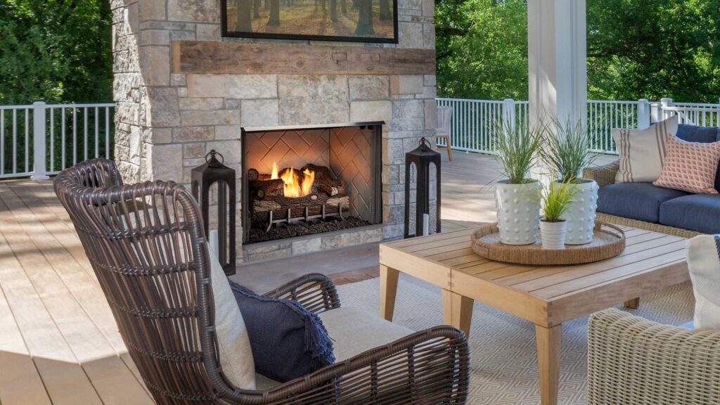 Outdoor Lifestyles Vesper 42 Outdoor Gas Fireplace gas outdoor fireplace
