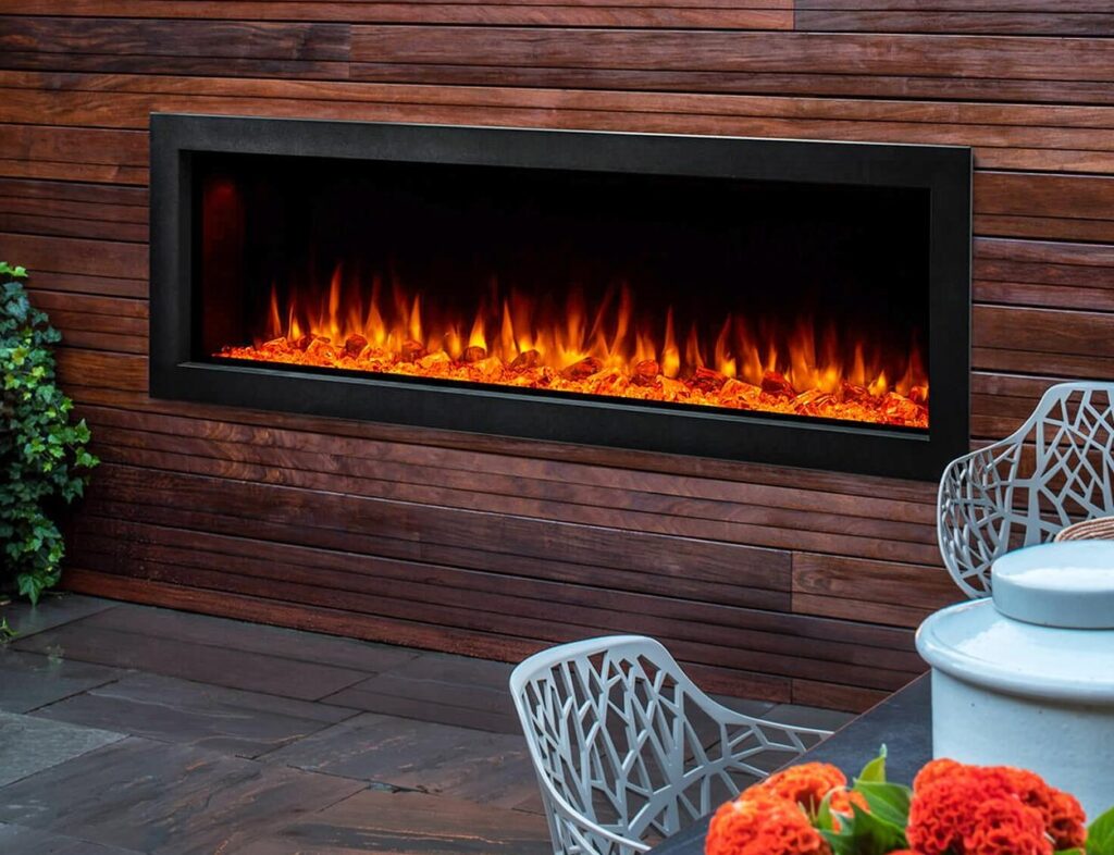 Simplifire Forum 55 Outdoor Fireplace electric outdoor fireplace