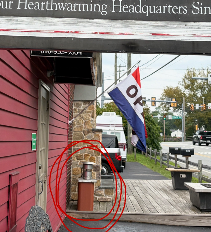 flue example out front of the stove shop in phoenixville pa